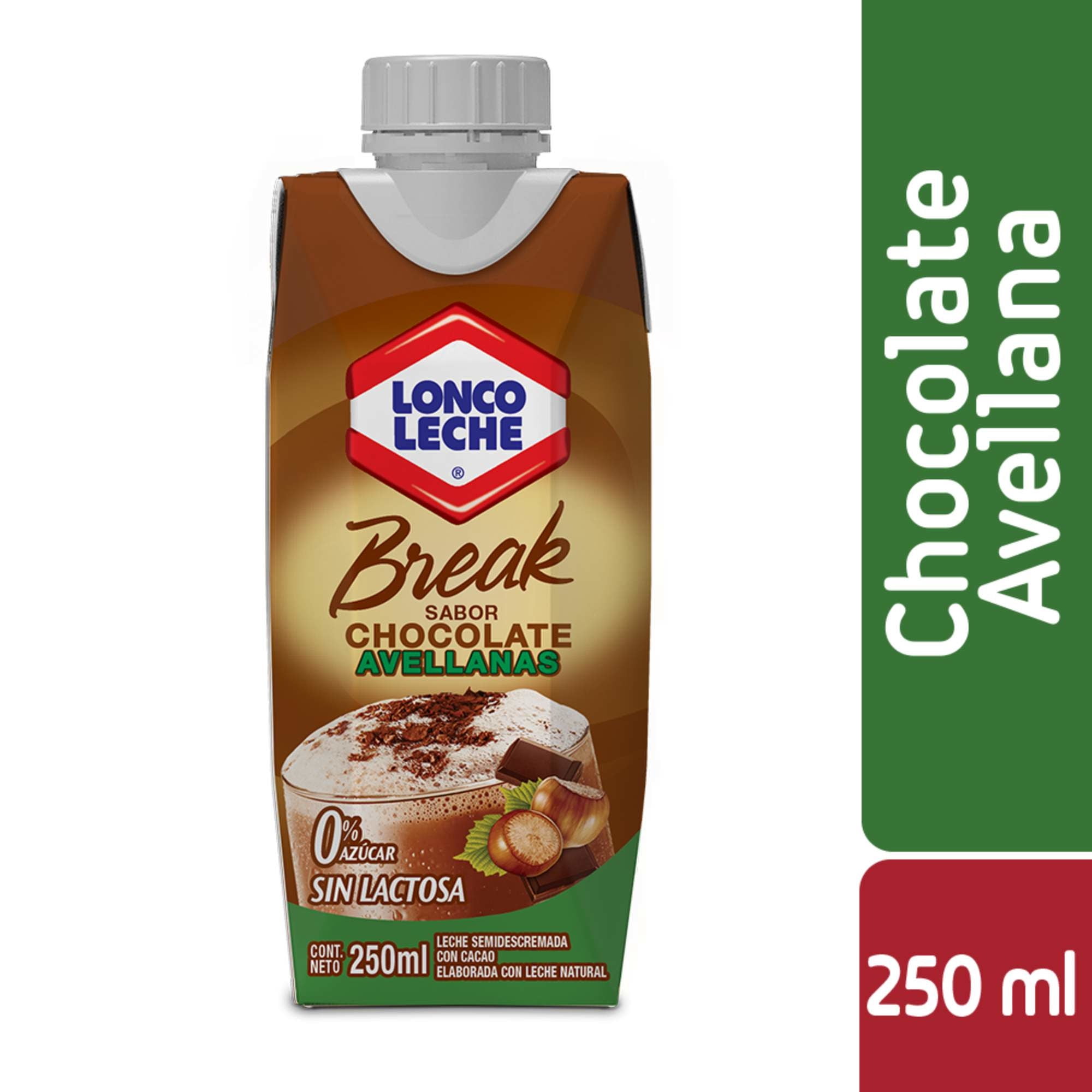 Leche Break Chocolate Avellanas 250 ml Loncoleche