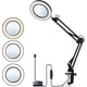 thumbnail image 1 of Lámpara de mesa con lupa de 8X, LED regulables, luz de escritorio, lámpara de lectura con lupa, lupa con lámpara, luz para leer, trabajar, estudiar, lámpara de mesa con abrazadera flexible con lupa de, 1 of 7