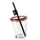 thumbnail image 3 of Vaso de Plástico Transparente con Tapa y Pajita Marrón, 3 of 3