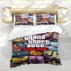 thumbnail image 5 of Grand Theft Auto GTA Conjunto de sábanas temático, trío de piezas, cómodo y amigable con la piel, diseño único, regalo de decoración para el hogar para familiares, amigos y fans,135cm *200cm, 5 of 6