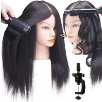 Linastore - Cabeza De Peluqueria Tecnica Pelo 100% Natural Con Soporte