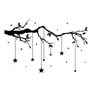Rienda Libre Graphics - Decomural Tree Branch Hanging Stars Ws-44163