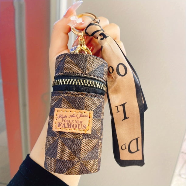 Stylish Mini Coin Purse with Classic Pattern and Faux Leather Material - Perfect for Storing Lipstick, Headphones, and More