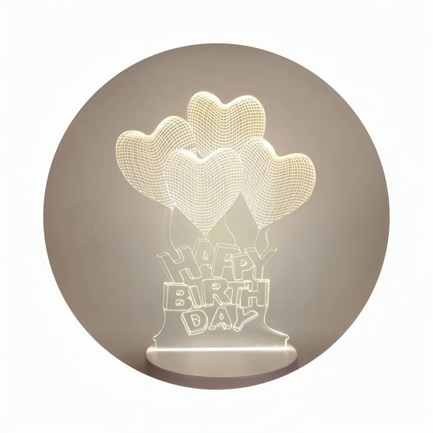 Genérico - Lámpara Led De Mesa 3d Usb Luz Globos Cumpleaños