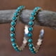 thumbnail image 1 of Gorgeous Women's Gemstone Turquoise & Zircon Inlaid Stud Earrings - A Stylish Accessory!, 1 of 5