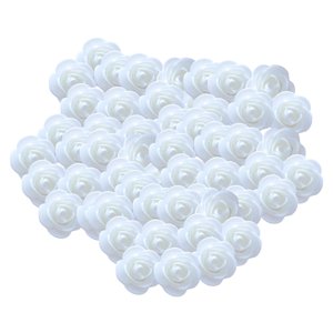 Magideal - Mini Cabezas De Rosas Artificiales De 1,38 Pulgadas, Arreglo El Hogar, Cajas De Regalos Diy, Decoración De Mesa Para Boda Blanco