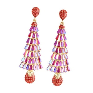 Genérico - Pendientes De Árbol De Navidad, Pendientes Colgantes Para El Día De San Valentín, Decoración, Festival, Navidad, Rojo