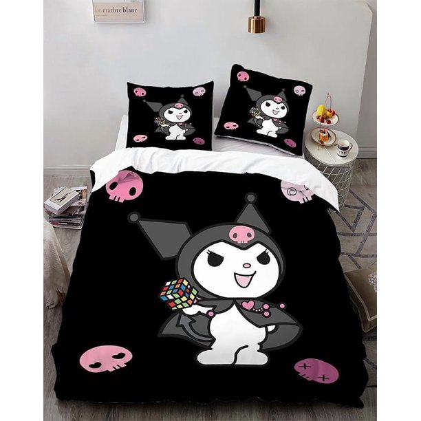Cart-oon Bunny -3-Piece Be-d Set -Warm and- Comf-ortable -Kawaii- Beddi-ng Se-t Cute S-oft Mic-rofiber Bedclothe-s for Bo-ys Girls Ki-ds -King
