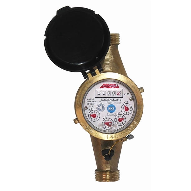 Medidor de agua Assured Automation de 1 pulgada, sin plomo, latón, certificado NSF