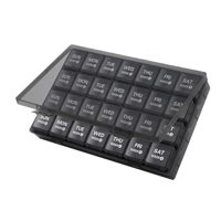 Magideal - Planificador De Pastillas De 28 Días, Organizador De Pastillas De Viaje, Pastillero De 28 Días, Pastillero De 4 Semanas Al Mes Para Viajes Negro