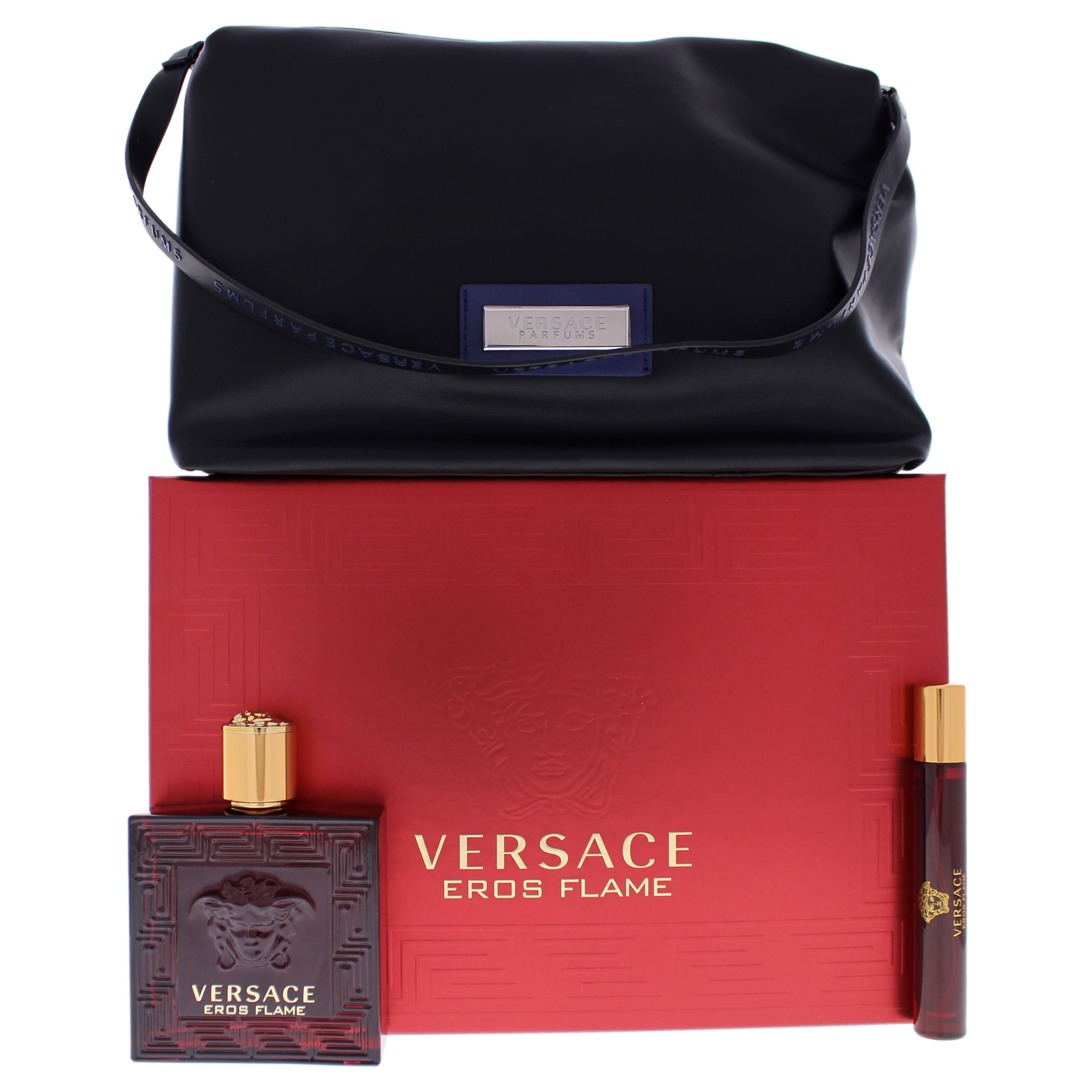 Set De Regalo Versace Eros Flame Edp 100ml + Edp 9ml + Trousse Hombre
