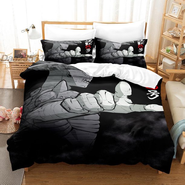 v610 Bed Sheets Kaiju No Bedding Set Single Twin Full Queen King Size Bed Set Aldult Kid Bedroom Duvetcover Sets Anime bed sheet set 3-Piece Bedding Set (1 Duvet Cover + 2 Pillow Shams) Bed Sheets ju