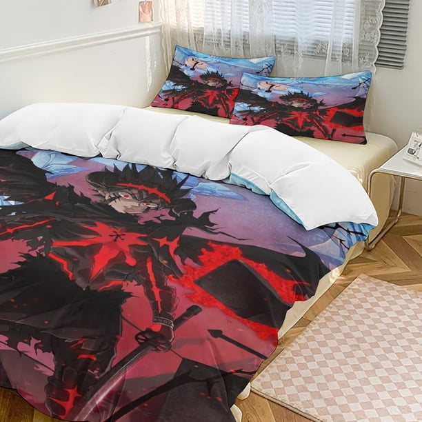 Black Clover Anime Home Bed 3-piece Set Classic Japanese Anime Polyester Wash Student Dormitory Set