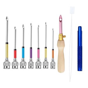 Bothyi - 9X Diy Bolígrafo Para Bordar, Kits De Agujas De Punzón, Enhebradores De Agujas De Tejer, Costura