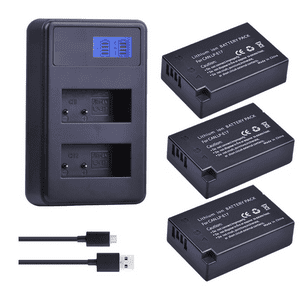 Genérico - 3 Baterías Lp-E17 + Cargador Doble Lc-E17 Alternativo Canon