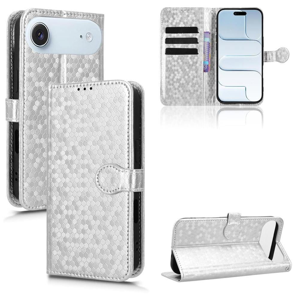Foxdock - Funda Cartera Lunares Iphone Air Con Tarjetero, Correa Y Soporte Plata