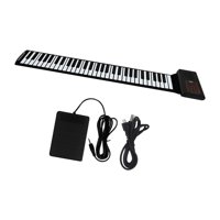 Magideal - Piano Con Teclado Enrollable De 61 Teclas, Teclado De Piano Enrollable Manual, Sonido Estéreo, Teclado De Mesa Ligero, Piano Para Mayores De 3 Años Y