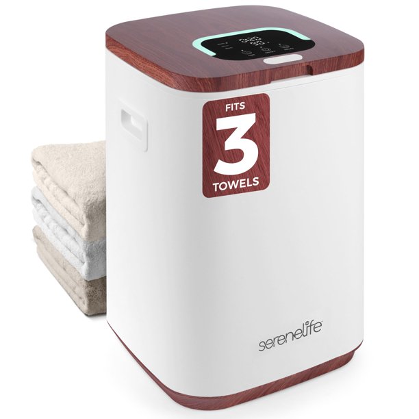 Calentador de toallas SereneLife SLTLWSQ83 con temporizador de 23 litros de capacidad