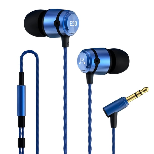 Audífonos E50 Con Cable Sin Micrófono Monitor De Alta Fidelidad Auriculares Con Aislamiento De Ruido Ajuste Cómodo Azules