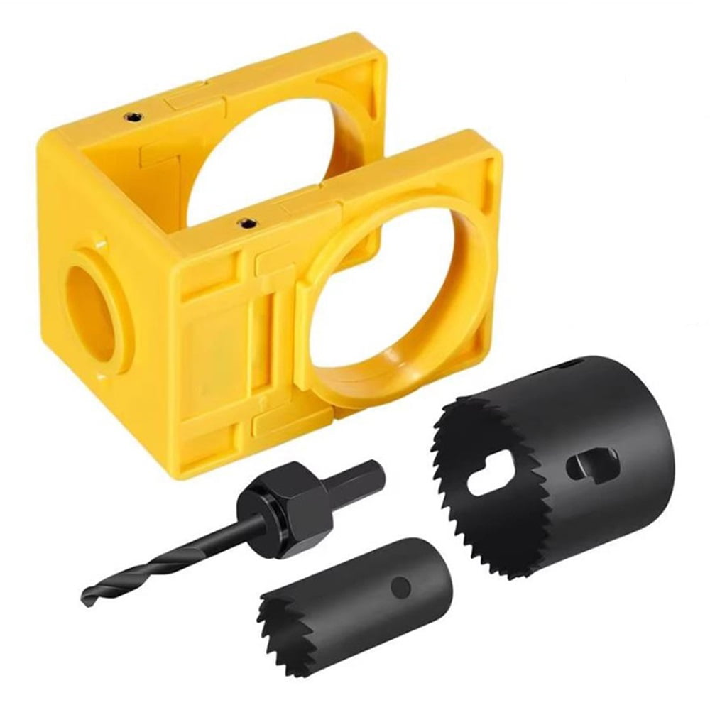 Xusx111 - Kit De Instalación De Cerradura De Puerta, Conjunto De Sierra De Agujero Con Plantilla De Guía De Marco De Posicionamiento De Árbol, Cortador De Agujero De Cerradura De Puerta Para Puertas D