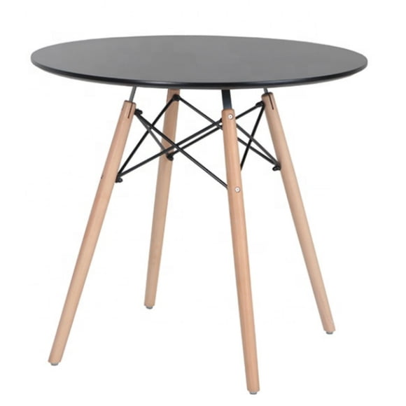 Mesa de comedor eames redonda 80 cm negra para 4 personas