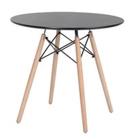 Velazio - Mesa De Comedor Eames Redonda 80 Cm Negra
