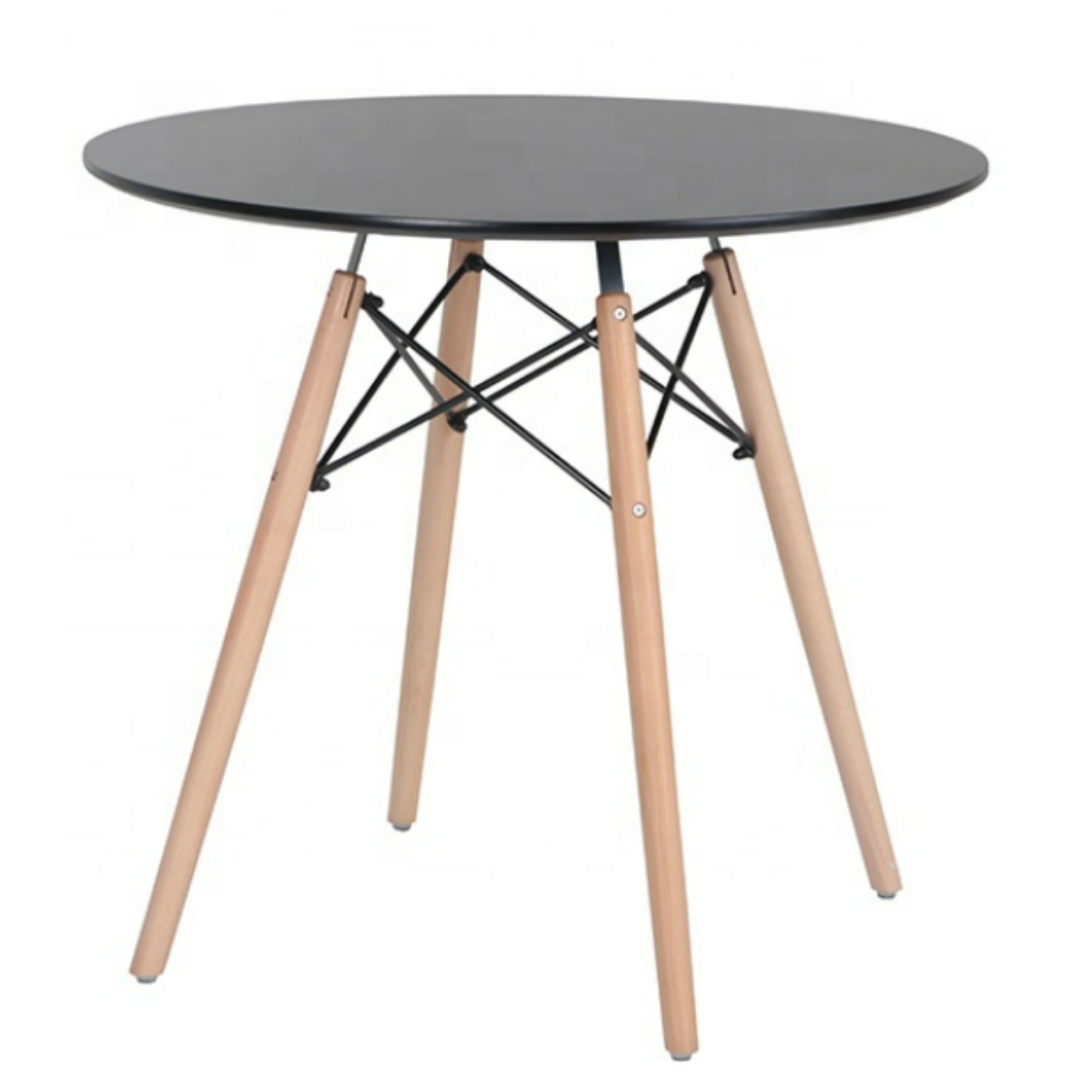 Velazio - Mesa De Comedor Eames Redonda 80 Cm Negra