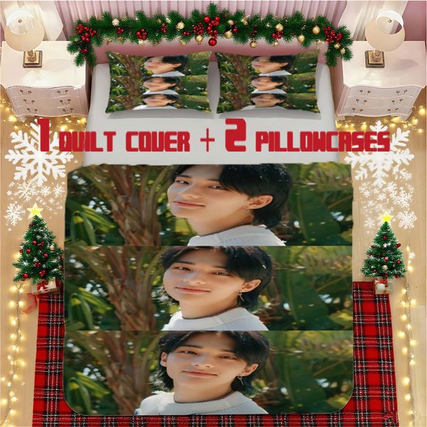 K-POP Hyunjin Collection Soft Printed Bedding Set Polyester Fabric Decorative & Warm
