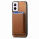 thumbnail image 2 of Funda de Cuero Magnética con Tarjetero para Motorola Moto G Power 2024 Cubierta Delgada Marrón, 2 of 5