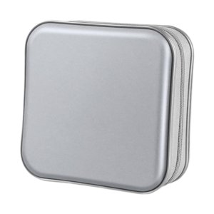 Magideal - Cd Organizador Para 40 Discos Estuche Rígido Portátil Con Cremallera Cartera Protectora De Pp Álbum De Almacenamiento Seguro Adecuado Para Coche Hogar Gris
