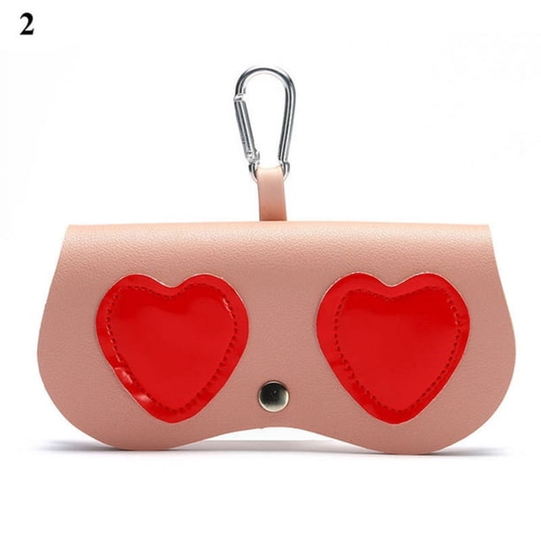 Women's Eyeglass Case Snap Closure Design Prevent Scratch Leather Sunglasses Carry Case for Home Travel