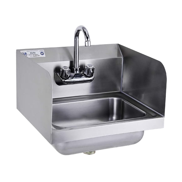 Soporte de pared para fregadero HALLY de acero inoxidable 304, 43 x 38 cm, con grifo