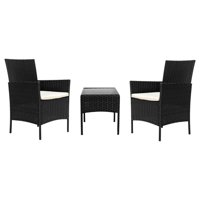 Auckland Outdoor - Juego De Terraza Ratán Sintético 3 Piezas Con Mesa