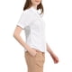 thumbnail image 4 of INSPIRE CHIC Camisa esencial de oficina para mujer con mangas abullonadas y cuello en punta, botones hacia abajo, talla M, color blanco, 4 of 7