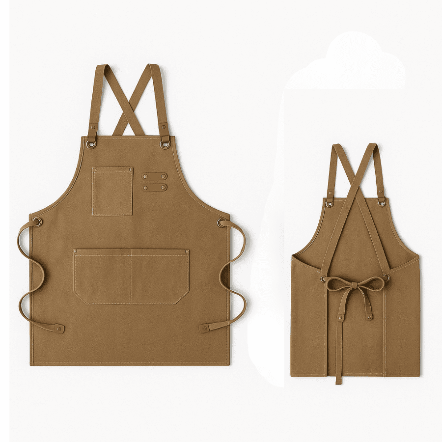 Telotenemos - Pechera Delantal Cocina Barbacoa Parrilla Premium Peluquero Marrón