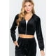 thumbnail image 4 of Chaqueta Corta con Capucha de Terciopelo Largo Slv Negra M, 4 of 5