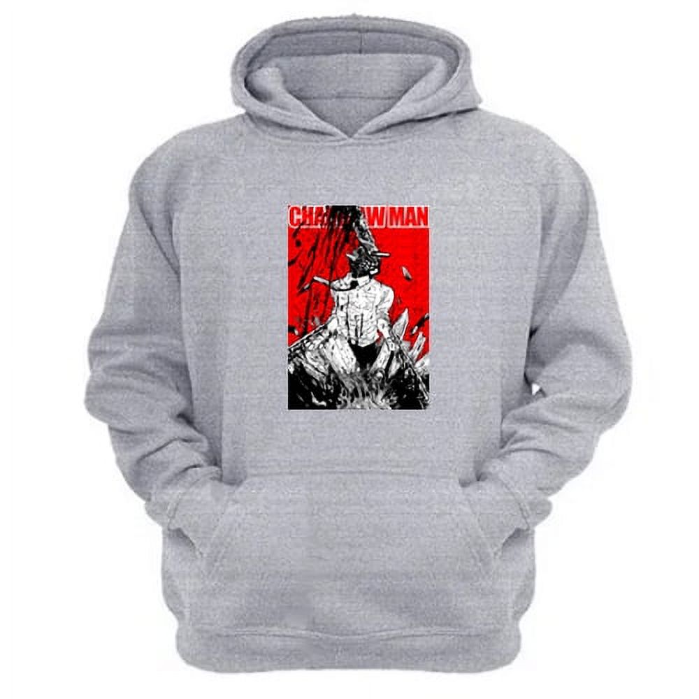 Genérico - Polerón Canguro Chainsaw Man Gris Claro Talla M Unisex