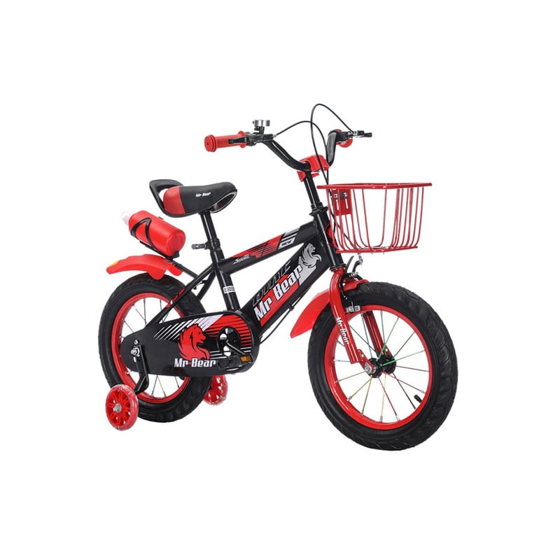 Babyluna - Bicicleta Aro 20 Con Cesta, Ruedas Luces Y Botellón De Agua Rojo