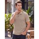 thumbnail image 4 of INSPIRE CHIC Camisa Polo de Punto para Hombre de Manga Corta con Cuello de Cuadros para Golf XXL Caqui, 4 of 5