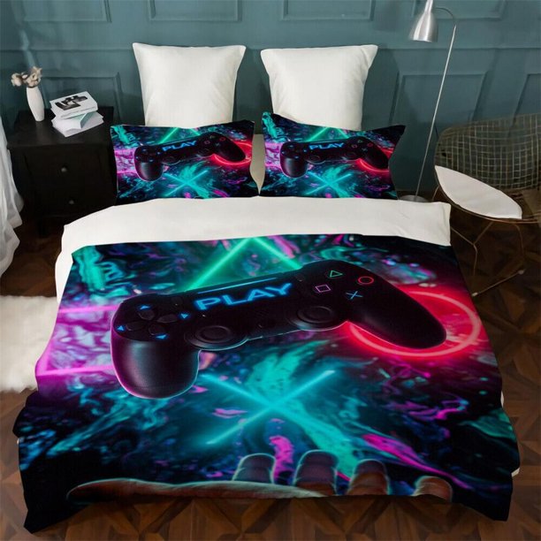 Game Fans Animal Print Lion Horse Cat Quilt Duvet Cover Set Bed Linen3-Piece Bedding Set