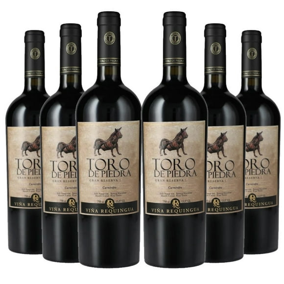 6 Vinos  Toro de Piedra Gran Reserva Carmenere 750cc