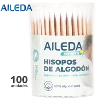 Aileda Cotonitos Algodón Con Varilla De Madera 100U Full Palitos Cotonitos Varitas De Algodon