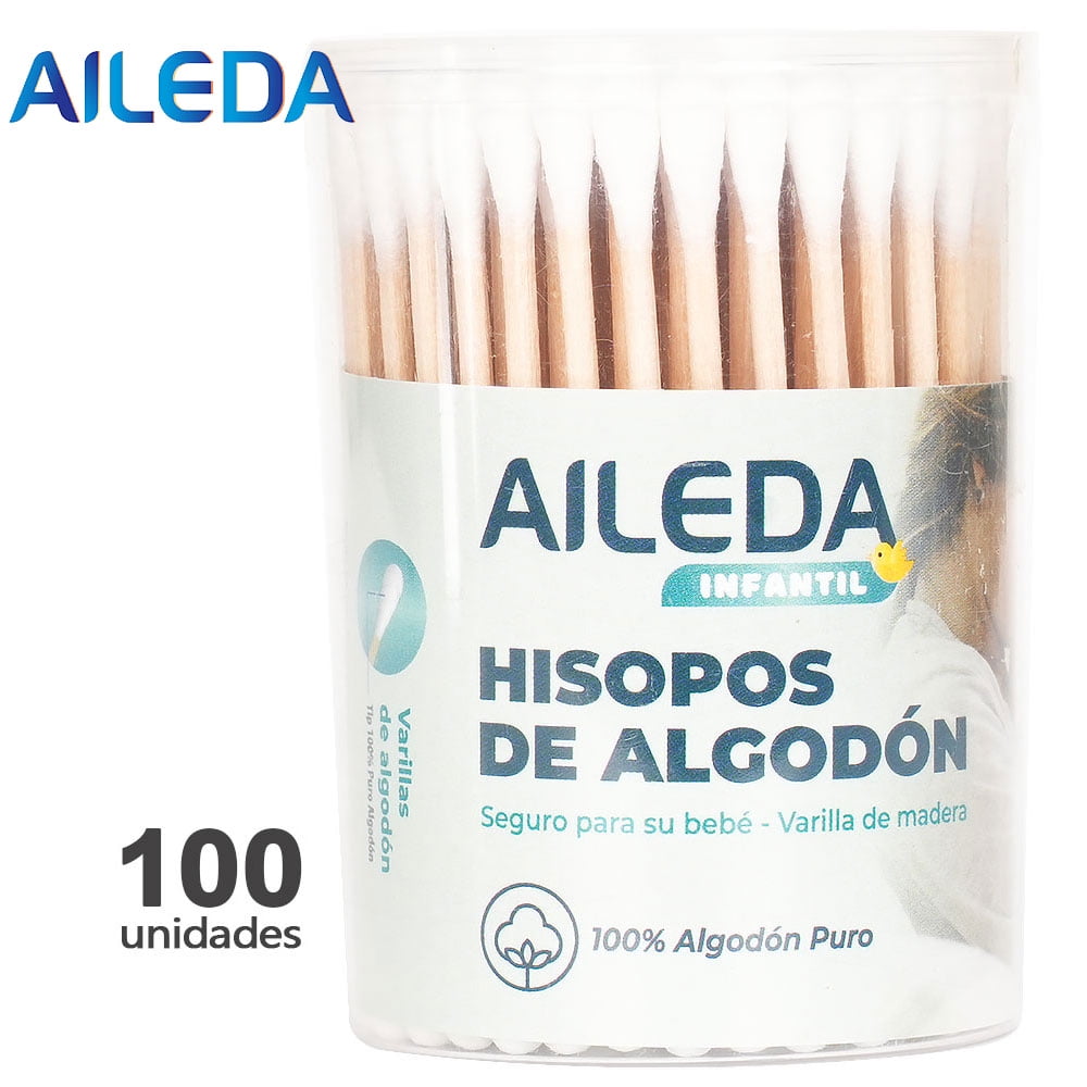 Aileda Cotonitos Algodón Con Varilla De Madera 100u Full Palitos Cotonitos Varitas De Algodon