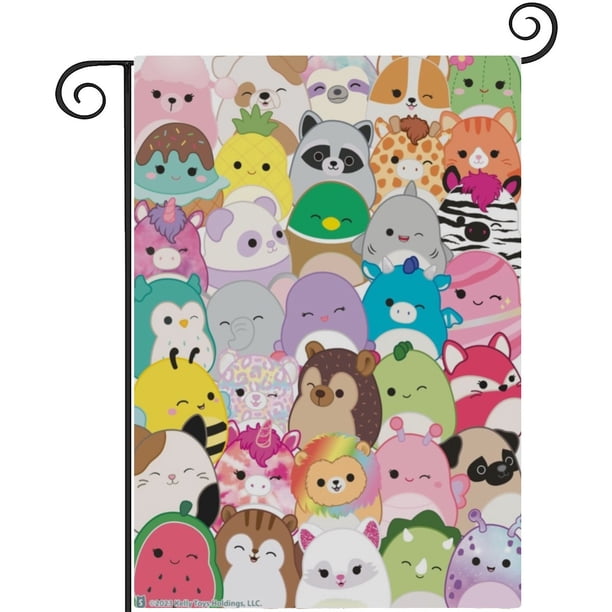 Squishmallows -bandera de jardín temática. Regalo perfecto para fans, amigos y familiares, ideal para actividades al aire libre y decoración de fiestas.28CM*45CM
