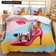thumbnail image 1 of Girl Duvet Cover Set Pink Fashion Girl Sister Flowers Bedding Set Kids Girls Theme Double Queen King Size Polyester Qulit Cover, 1 of 5