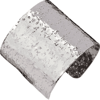 Genérico - Brazalete Acero Inoxidable Martillado Plateado