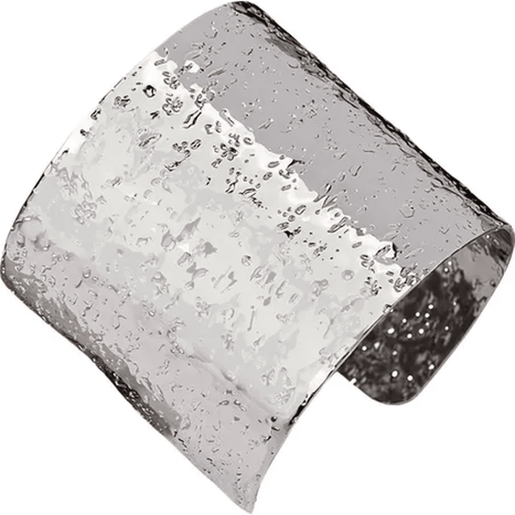 Genérico - Brazalete Acero Inoxidable Martillado Plateado