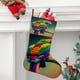 thumbnail image 2 of Loro Tema: Calcetines de Navidad, fino lino blanco para colgar en escaleras y chimenea, decoración navideña para el hogar, regalo de Navidad. 45cm × 32cm, 2 of 5