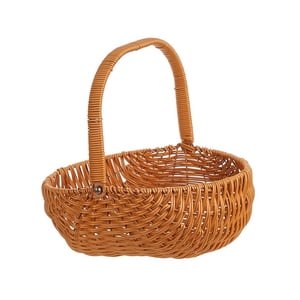 Bothyi - Cesta De Picnic De Ratán De Imitación, Cesta Tejida A Mano Para Bodas, Recolección De Frutas, Color Marrón Claro