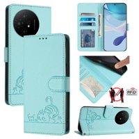 Funda Tipo Cartera Foxdock Para Tcl 50 Xl Con Soporte, Ranuras, Rfid, Diseño De Gato